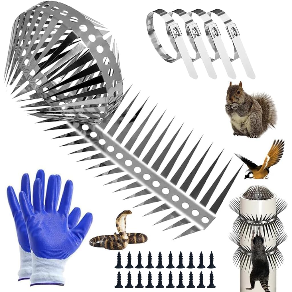 HASTHIP Outdoor Bird Deterrent Spikes - 100CM Collapsible Double Row Stainless Steel Spikes - Anti-Rat Crawling Spike - Repel Birds & Rodents - Spikes to Keep Birds Away - for Pipe, Facade, Parapet HASTHIP Outdoor Bird Deterrent Spikes - 100CM Collapsible Double Row Stainless Steel Spikes - Anti-Rat Crawling Spike - Repel Birds & Rodents - Spikes to Keep Birds Away - for Pipe, Facade, Parapet